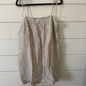 Abercrombie & Fitch Plaid Dress in Cream and Brown